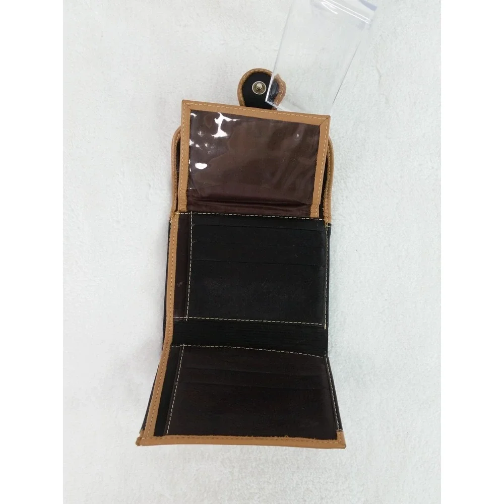 Vintage Leather Trifold Wallet Card‎ Case Hand Made in Spain Brown Tri-fold